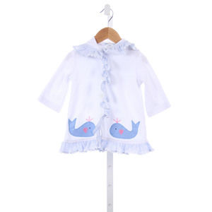 FUNTASIA TOO White Terry Coverup w Blue Whales 24M